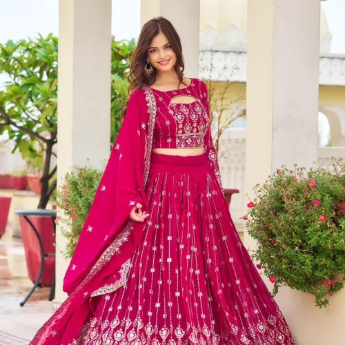 Navratri Special Pink Color Lehenga Choli